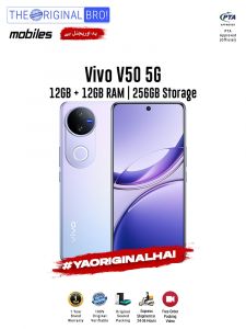 Vivo V50 5G - 12GB RAM - 256GB Storage - PTA Approved - 1 Year Warranty - Purple - The Original Bro Mobiles - TOB40